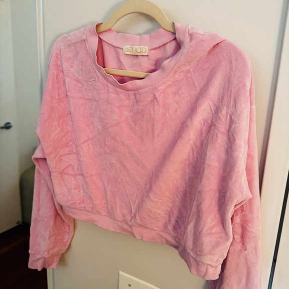 SUZIE KONDI pink terry cropped sweatshirt - Picture 5 of 5